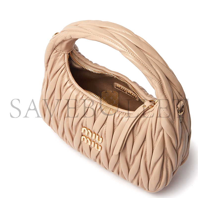 M1v M1v wander matelassÉ nappa leather hobo mini bag 5bc125 (17.5*14*5.5cm)